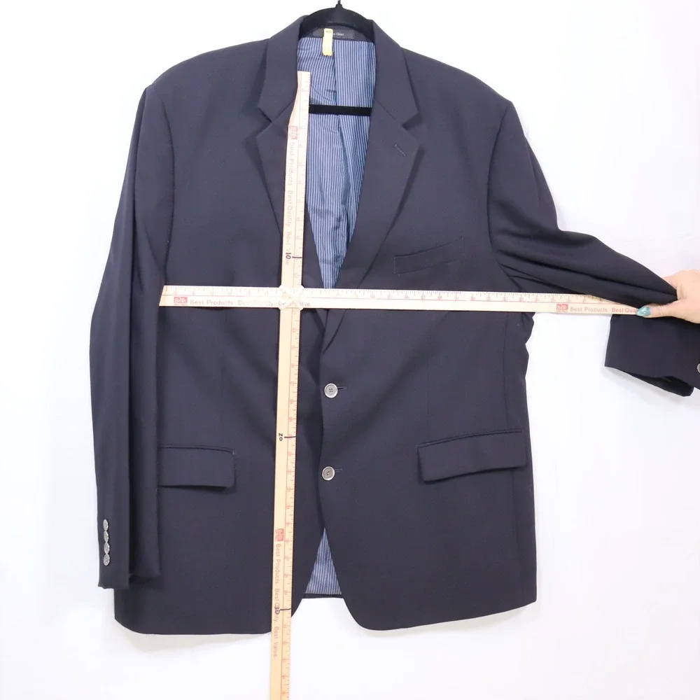 Calvin Klein Blazer 48R Navy Men Wool Two Button Sport Coat